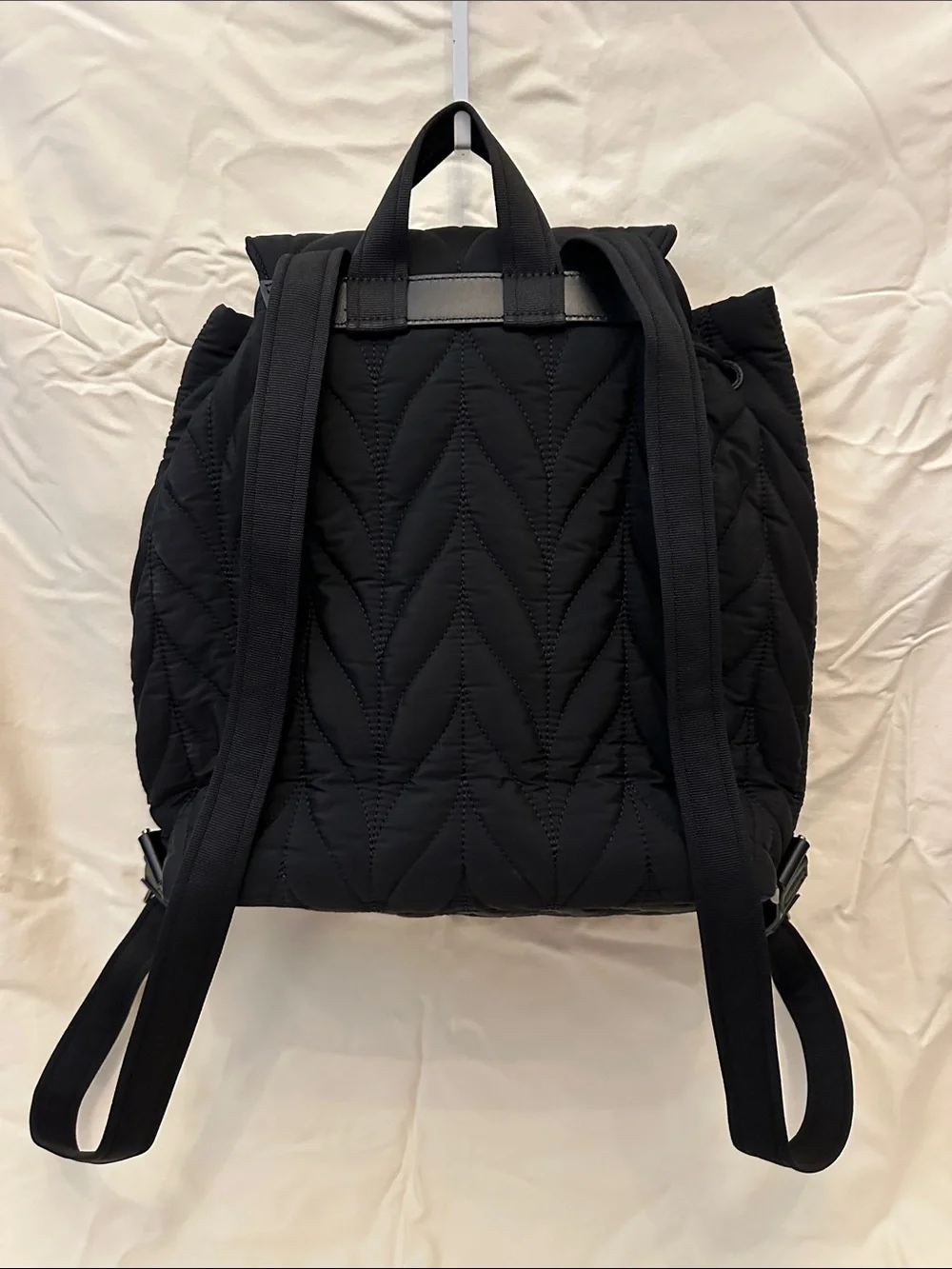 kate spade Quilted Black Nylon Drawstring Backpack